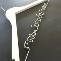 Personalized White Wedding Dress Hanger - Thumbnail 2