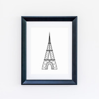 Simple Eiffel Tower Print - Thumbnail 1