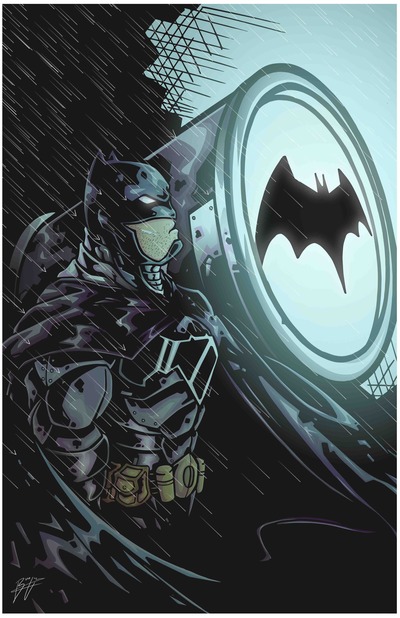 11x17 Batman with Batsignal print 