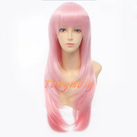 Super Sonico Cosplay Wig Fashion Straight Pink Wig headphone - Thumbnail 3