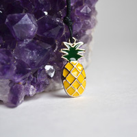 Pineapple Necklace, Summer Choker, Yellow Pineapple Necklace, Cute Jewelry, Friendship Jewelry, Beach Necklace - Thumbnail 1