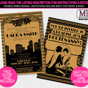 1920s Party Invitation, Gatsby Invitation - Thumbnail 3