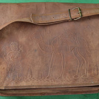 16 "Engraved Leather bag full flap leather messenger bag Office bag leather briefcase College bag leather laptop bag Macbook Bag satchel - Thumbnail 1