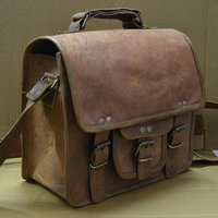 10" Leather bag Handmade Office bag Hand bag leather Briefcase College bag School bag Camera Bag Messenger Bag shoulder bag Camera Bag - Thumbnail 1