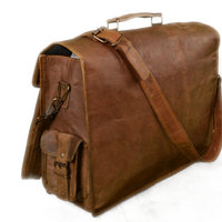 Leather Messenger bag (Standard Size 16 inch) designer leather bag for gift - Thumbnail 1