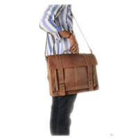Leather Messenger bag (Standard Size 16 inch) designer leather bag for gift - Thumbnail 2