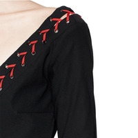 MILANO FASHION WEEK DEEP V NECK CLASSIC PARTY DRESS UK6 - Thumbnail 1