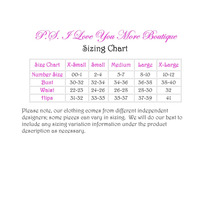 P.S. I Love You More Boutique's Size Chart