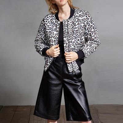 American style black leopard casual jacket mm839 - Thumbnail 4