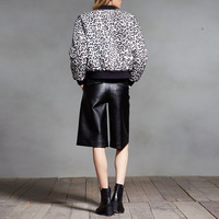 AMERICAN STYLE BLACK LEOPARD CASUAL JACKET MM839 - Thumbnail 3