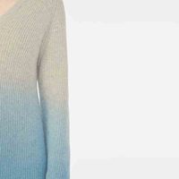 STREET FASHION GRADIENT COLOR V NECK WOOLEN SWEATER MM725 - Thumbnail 3