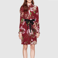 GCC FASHION WINE RED FLORAL DRESS MM959 - Thumbnail 2