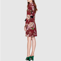 GCC FASHION WINE RED FLORAL DRESS MM959 - Thumbnail 4