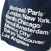 AMERICAN APPAREL CANVAS LETTERS PRINTED DENIM BAG - Thumbnail 3
