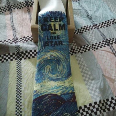 Van gogh's sky keep calm & love star adorable cool design  8 cm neck tie