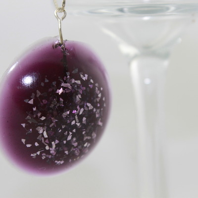 Dot! purple rain resin necklace and silver chain - Thumbnail 5