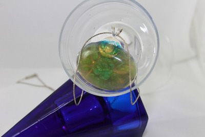 Dot! Lucky Girl Resin Necklace with Silver Chain