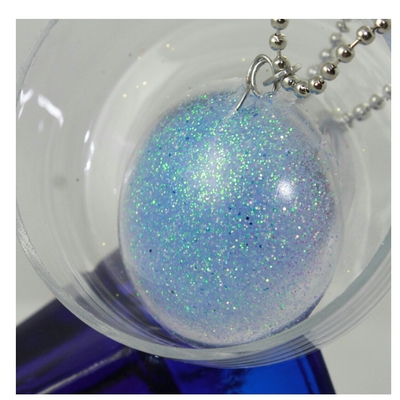 Dot! sugar cube resin necklace with silver chain - Thumbnail 4