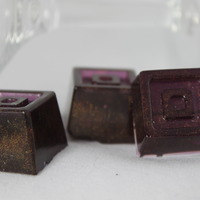 Cube Necklace in Bronze Lilac Resin on a Silver Chain - Thumbnail 3