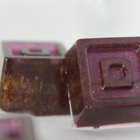 Cube Necklace in Bronze Lilac Resin on a Silver Chain - Thumbnail 4