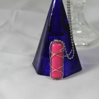 "Criss Cross" Wrapped Column Necklace in Princess Punch Resin  - Thumbnail 1