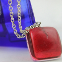 Pillow Top Necklace in Dahlia Resin  - Thumbnail 1