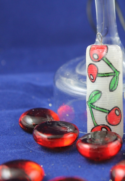 "Oh Cherry" Column Resin Necklace 