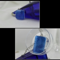 Pillow Top Necklace in Blueberry Twinkle Resin  - Thumbnail 1