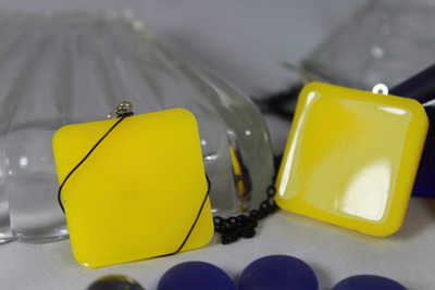 Square Necklace in Summer Lovin' Resin 