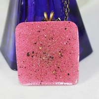 Square Necklace in Princess Punch Resin  - Thumbnail 3