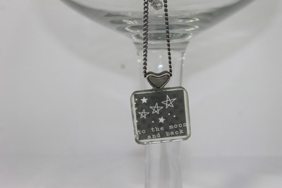 "To The Moon & Back" Square Resin Necklace 
