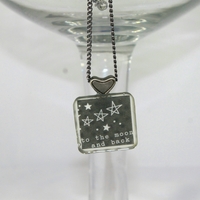 "To The Moon & Back" Square Resin Necklace  - Thumbnail 1