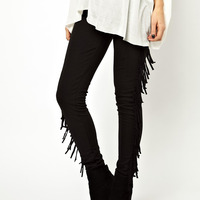 AMERICAN STYLE HIGH WAIST TASSEL LEGGING PANTS SM15XCK04 - Thumbnail 2