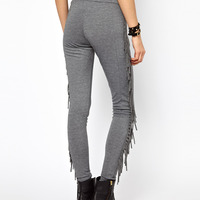 AMERICAN STYLE HIGH WAIST TASSEL LEGGING PANTS SM15XCK04 - Thumbnail 4