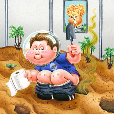 Splat matt / disgusting damon final art - garbage pail kids 2016 "not-scars" oscars - Thumbnail 3