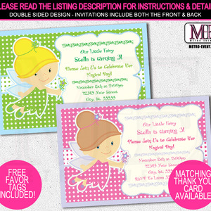 Baby Fairy Party Invitation