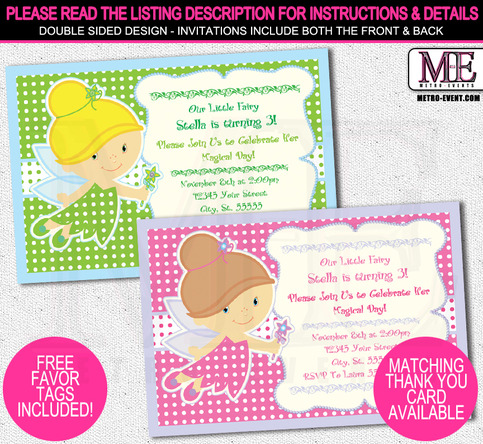 Baby Fairy Party Invitation