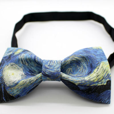 Van gogh's skyspace blue color cool design bow tie nice gift good for causal party use