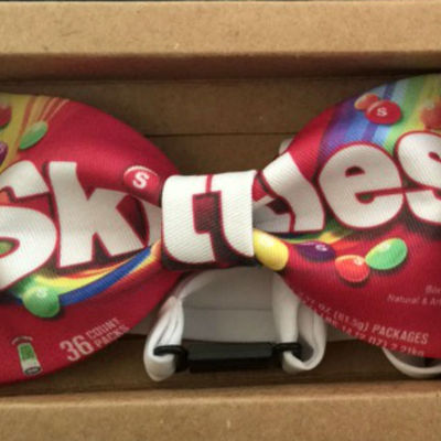 Skittles candy red color cool design bow tie nice gift good for causal party use