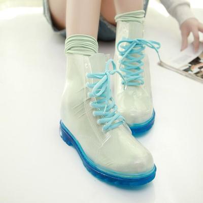 Fashion kawaii transparent candy colors waterproof martin rain boots