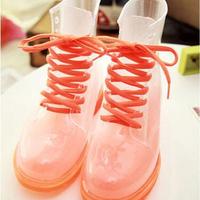 Fashion Kawaii Transparent Candy Colors Waterproof Martin Rain Boots - Thumbnail 3