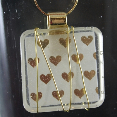 Gold collection "heart of gold" square necklace