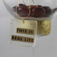 Gold Collection "This Is Real Life" Square Necklace - Thumbnail 1