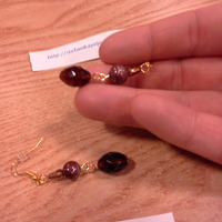 mahogany earrings dangle - Thumbnail 1