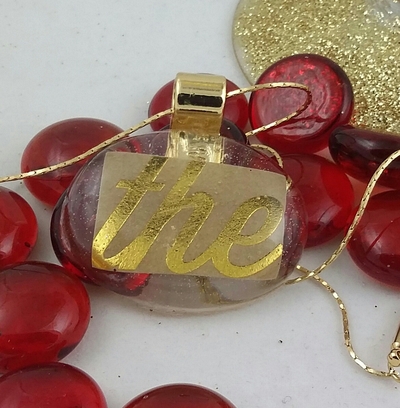 Gold Collection "THE!!!" Word Play, Oval, Necklace 