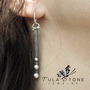 Sterling and Blackened Copper Gothic Stick Earring Dangles-2