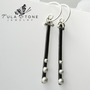 Sterling and Blackened Copper Gothic Stick Earring Dangles-3