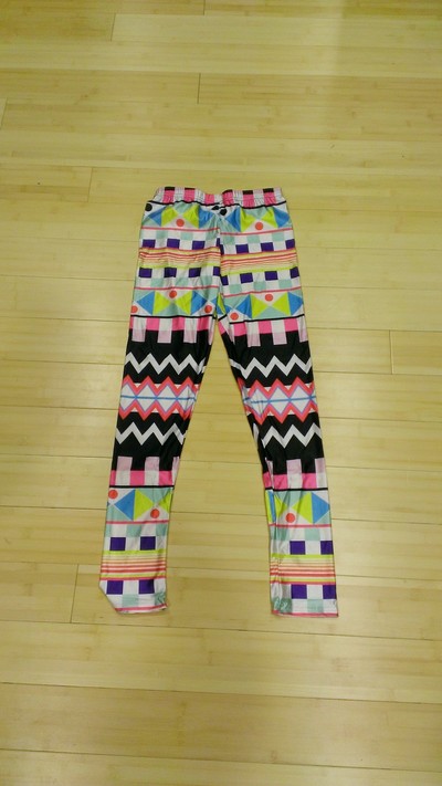 Bright aztec patterned tights