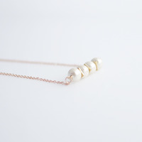 Japanese Cotton Bead Metal Necklace NL1081 - Thumbnail 3