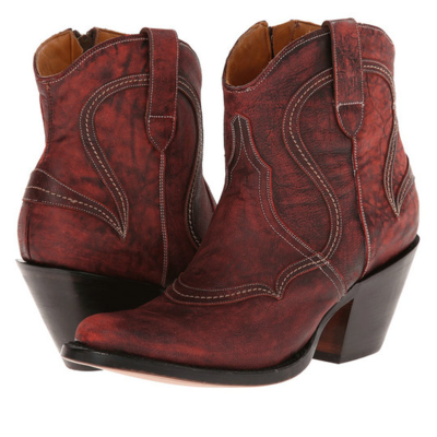 American brand lucchese wine red leather cow boy boots - Thumbnail 5